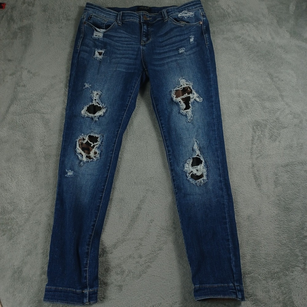 Judy Blue Jeans Womens 32 Blue Denim Skinny Fit Distressed Preppy Modern